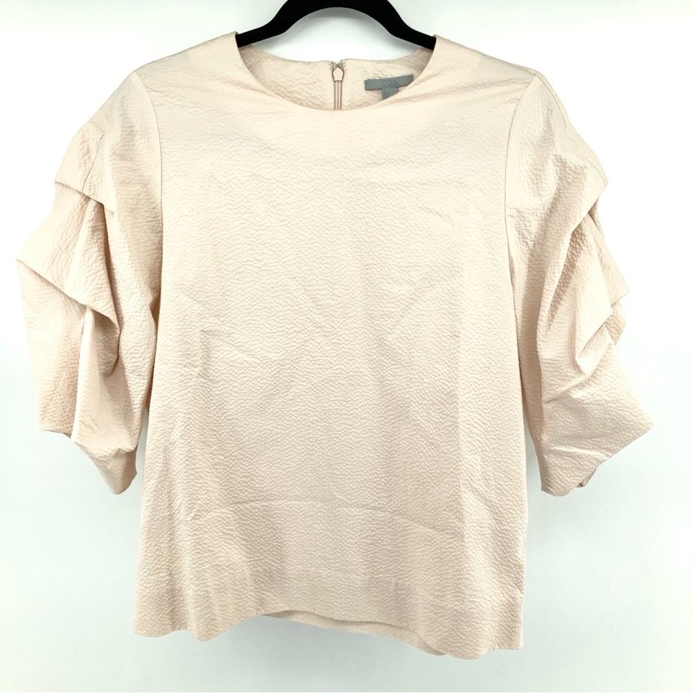 COS Chic Peachy Pink Cream Ruffle Sleeve Blouse